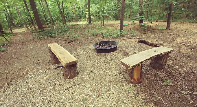 cozy treehouse cabins fire pit